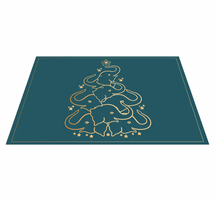 Alfombra vinílica navidad simulación del árbol elefante - TenVinilo