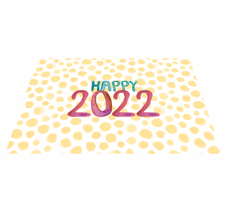 Alfombra vinílica frase feliz año nuevo personalizado - TenVinilo