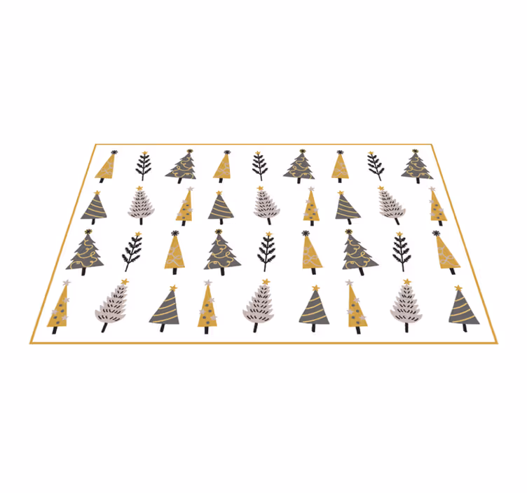 Alfombra vinílica navidad patrón de árbol caprichoso - TenVinilo