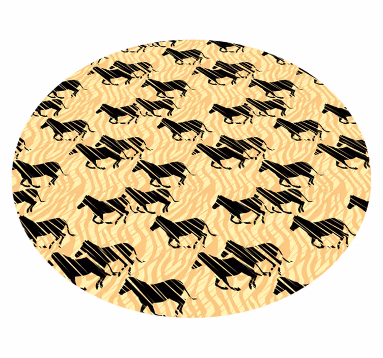 Alfombra vinílica animal print patrón de caballo elegante - TenVinilo