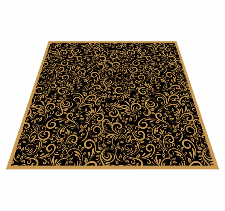 Alfombra vinílica flores elegante patrón de remolinos - TenVinilo