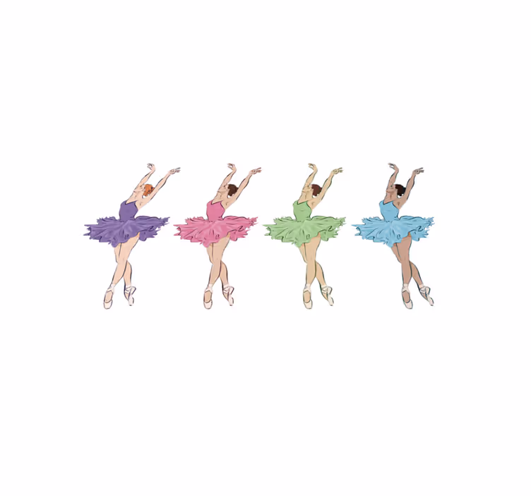 Alfombra vinílica infantil conjunto de bailarines de ballet - TenVinilo