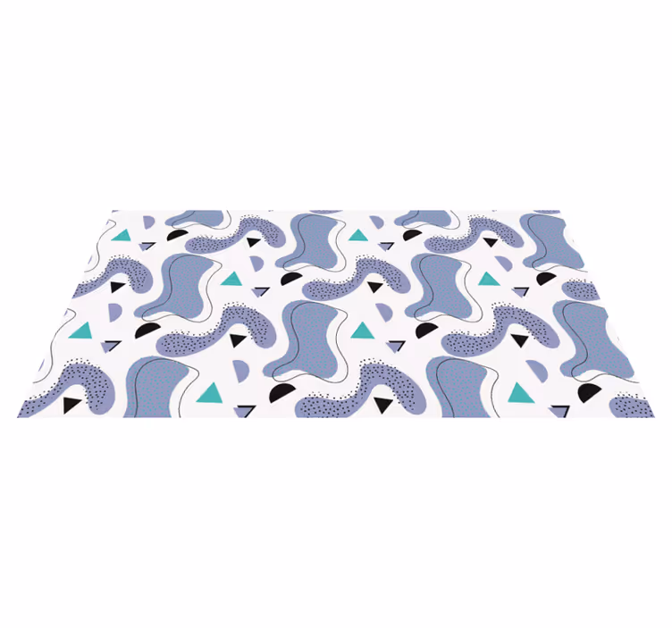 Alfombra vinílica minimalista motivo de formas abstractas - TenVinilo