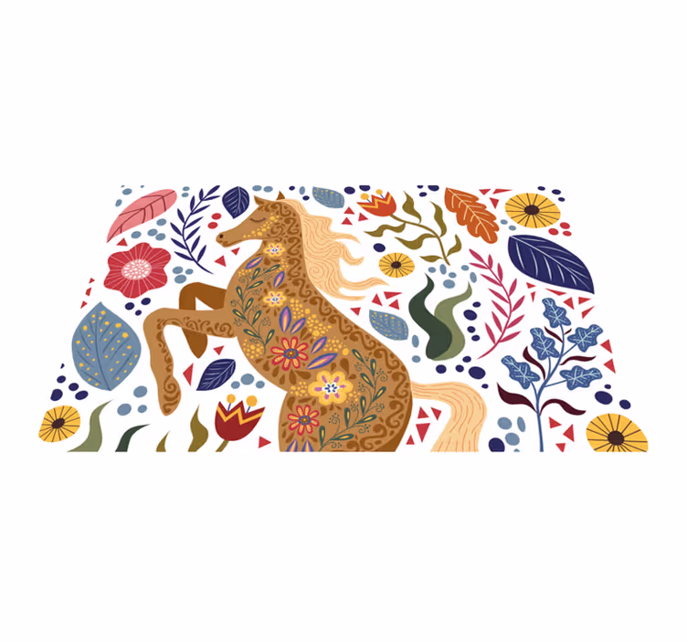 Alfombra vinílica animales arte de caballo majestuoso - TenVinilo
