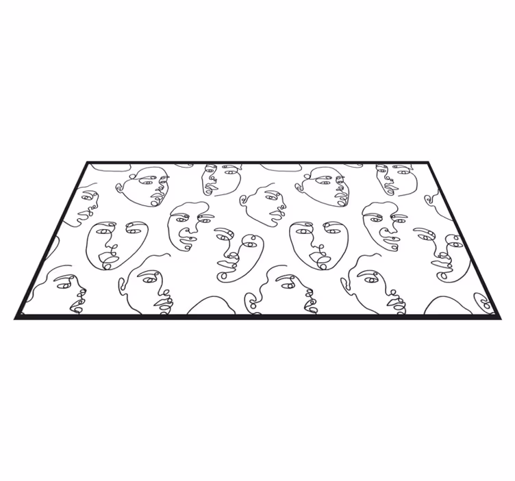 Alfombra vinílica mosaico caras de arte lineal - TenVinilo