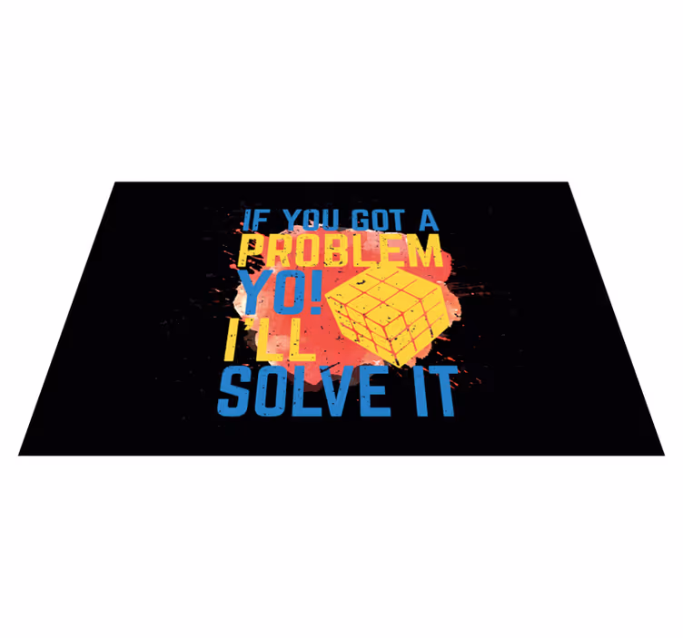 Alfombra vinílica frase mensaje de resolución de problemas - TenVinilo