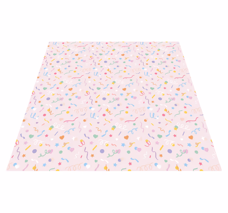 Alfombra vinílica bebé confeti de fiesta colorido - TenVinilo