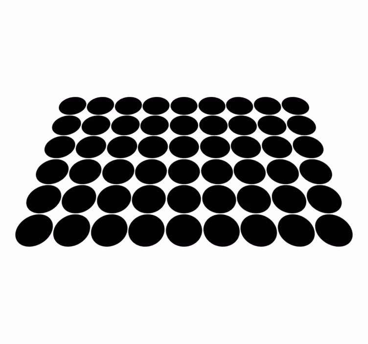 Alfombra vinílica geométrica patrón de círculo monocromático - TenVinilo