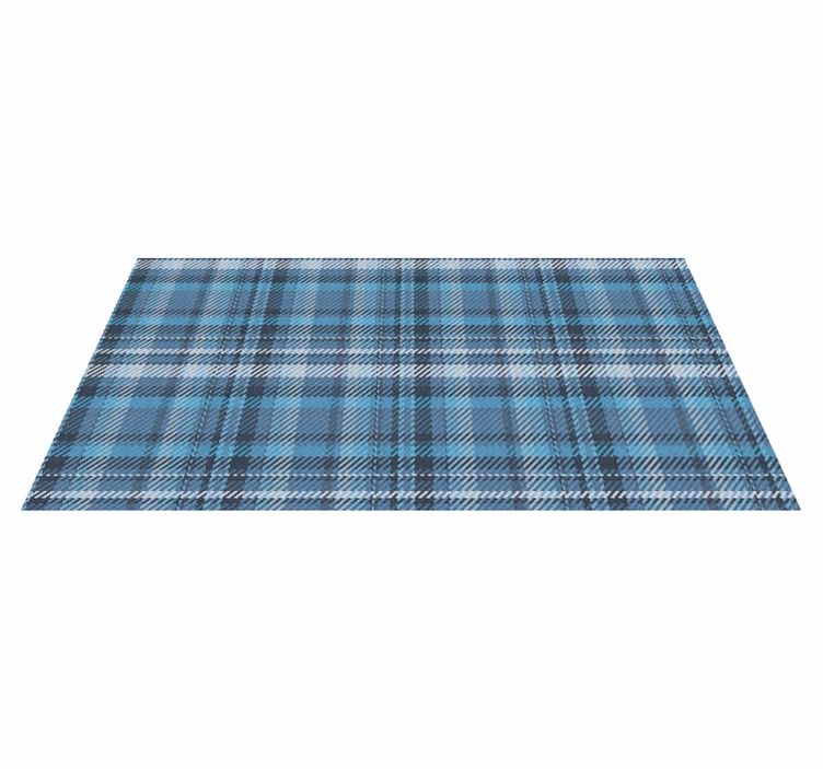 Alfombra vinílica rayas cuadros azules estampados - TenVinilo