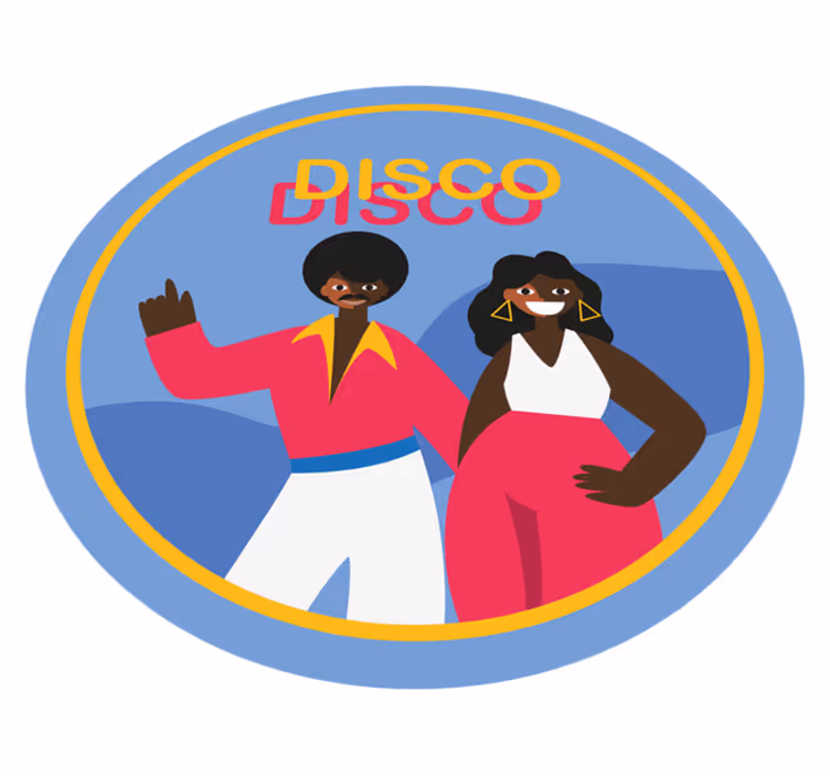 Alfombra vinílica redonda ambiente disco con estilo - TenVinilo