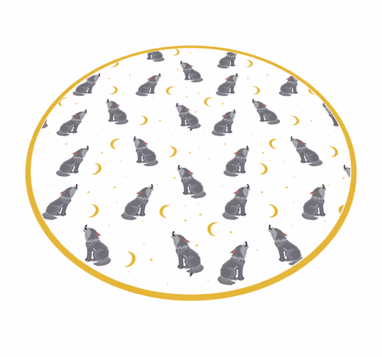 Alfombra vinílica animal print patrón de luna de lobo - TenVinilo