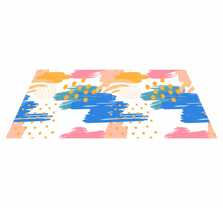 Alfombra vinílica moderna pinceladas de colores - TenVinilo