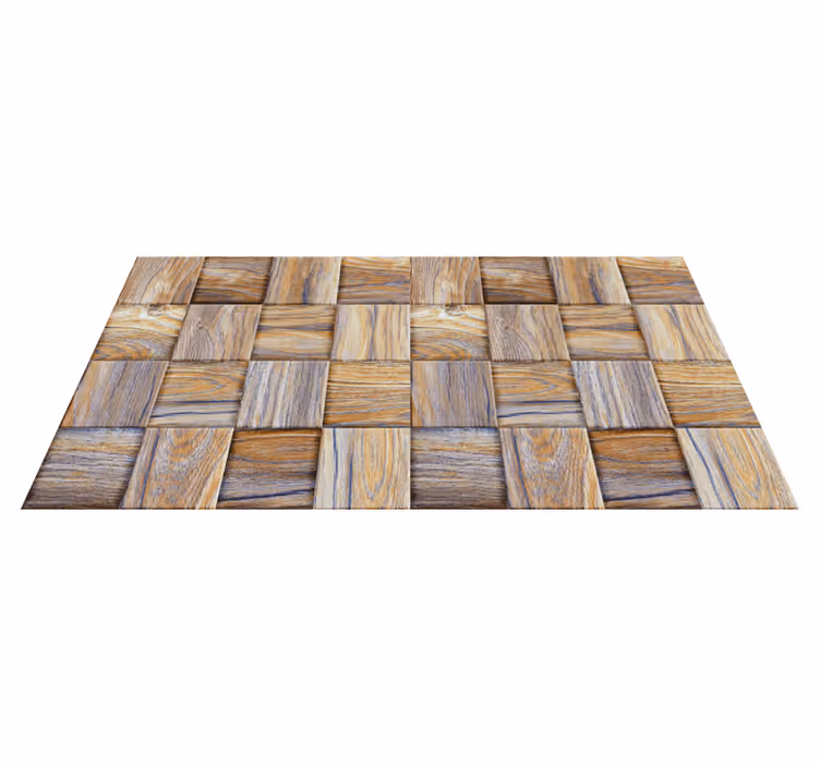Alfombra vinílica imitación madera estilo de bloque - TenVinilo