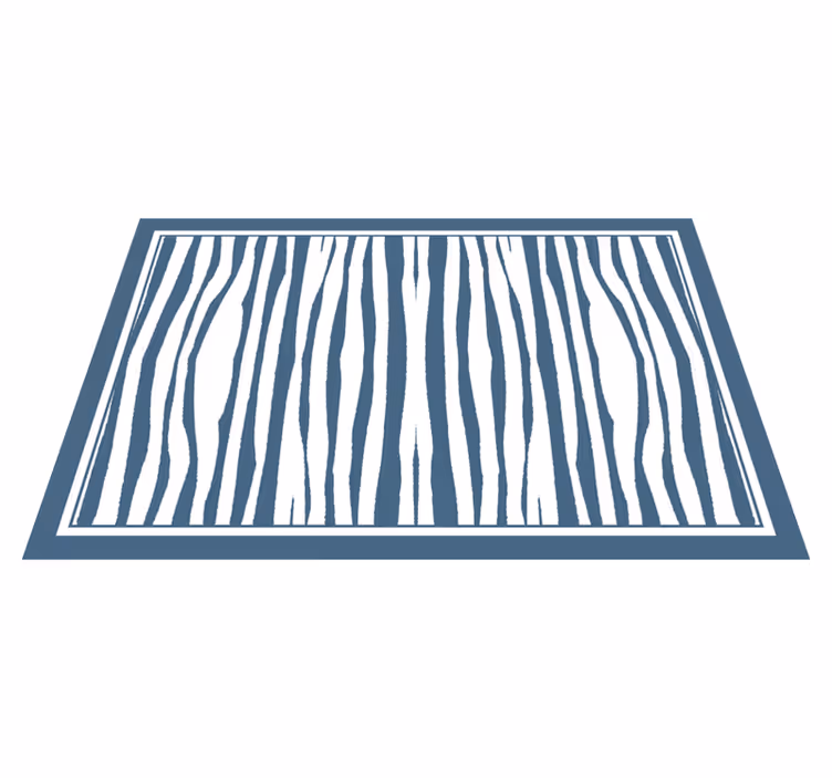 Alfombra vinílica animal print rayas de cebra azules - TenVinilo