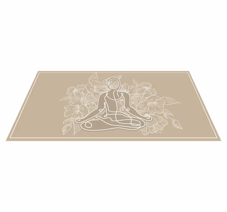 Alfombra vinílica naturaleza silueta floral meditativa - TenVinilo