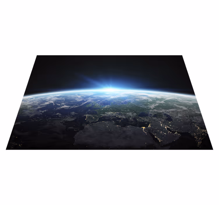 Alfombra vinílica juvenil horizonte brillante de la tierra - TenVinilo