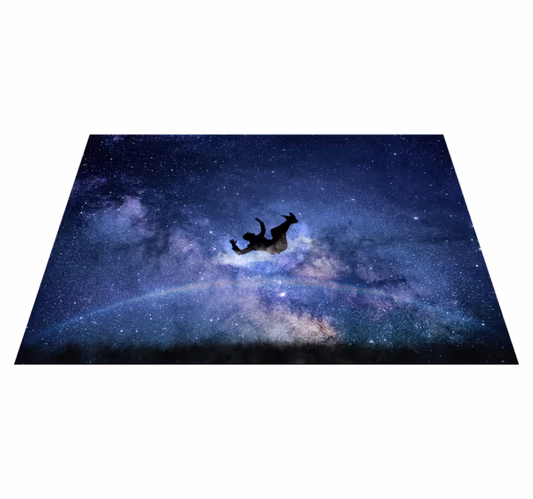 Alfombra vinílica estrellas cayendo a través del cosmos - TenVinilo