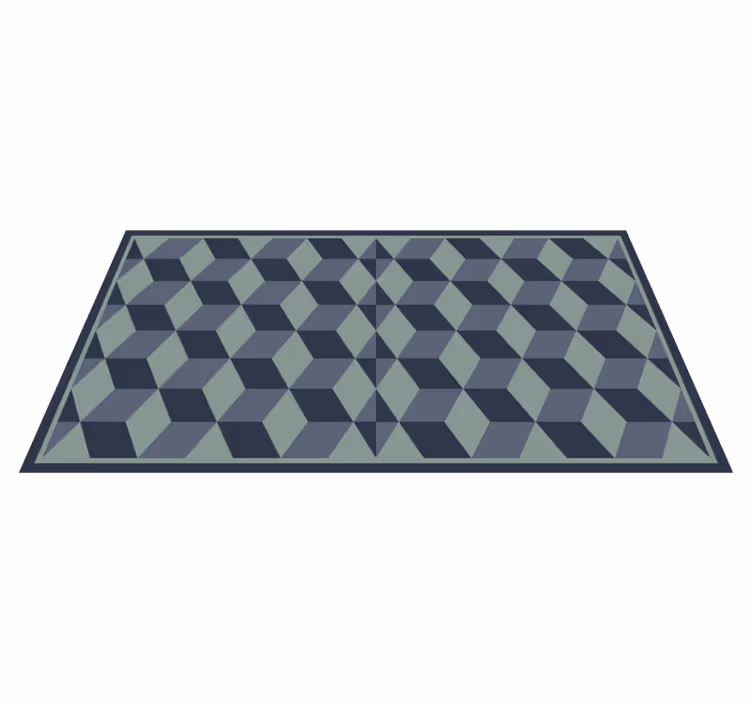Alfombra vinílica geométrica juego de patrones cúbicos - TenVinilo