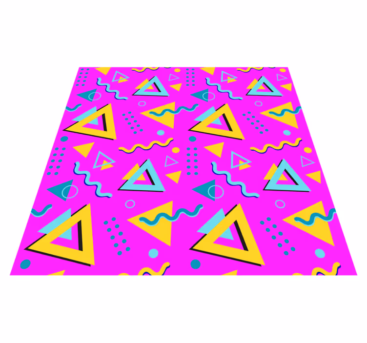 Alfombra vinílica geométrica estilo memphis años 80 - TenVinilo