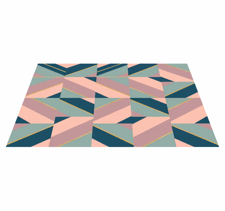 Alfombra vinílica moderna patrón geométrico pastel - TenVinilo