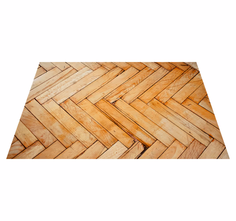 Alfombra vinílica imitación madera patrón de espiga - TenVinilo