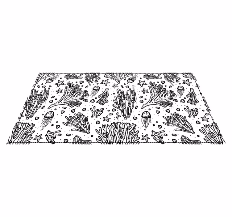 Alfombra de vinilo animal monochrome Ocean Motif - TenVinilo