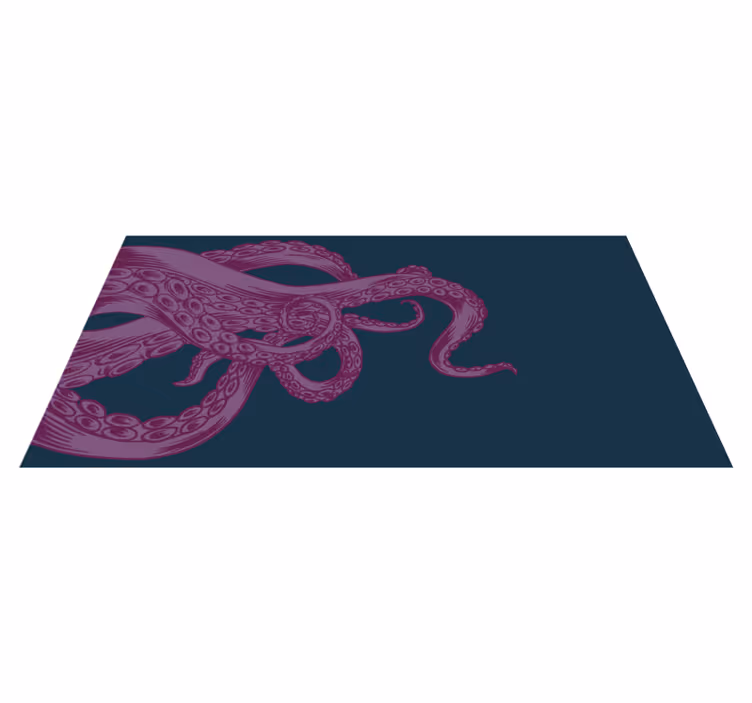 Alfombra vinílica dormitorio Pulpo morado tentáculo mar - TenVinilo