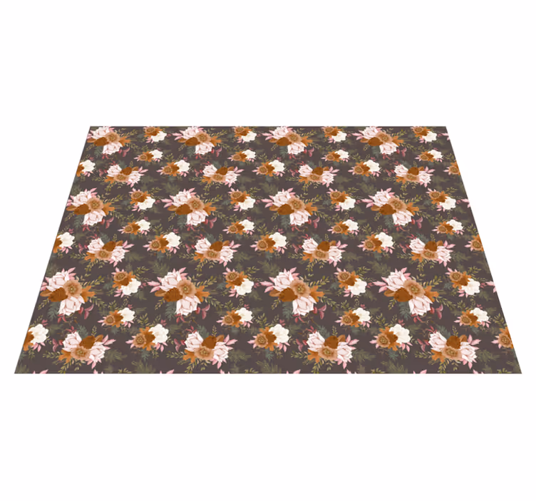Alfombra vinílica flores elegancia con estampado floral - TenVinilo