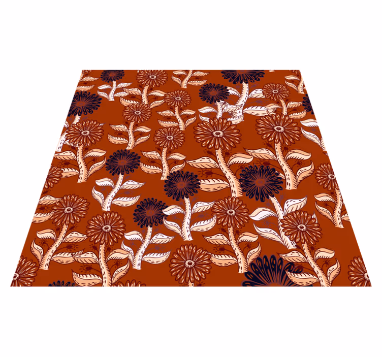 Alfombra vinílica flores armonía floral - TenVinilo