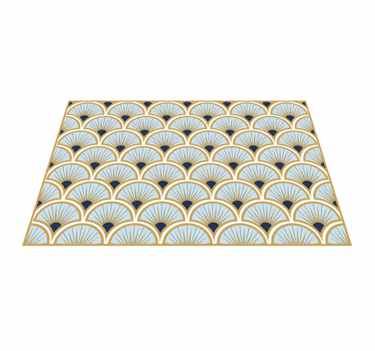 Alfombra vinílica geométrica patrón de abanico geométrico - TenVinilo
