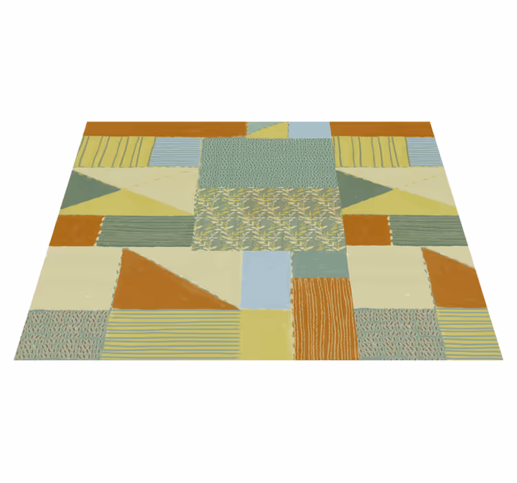 Alfombra vinílica geométrica tapiz de patchwork geométrico - TenVinilo