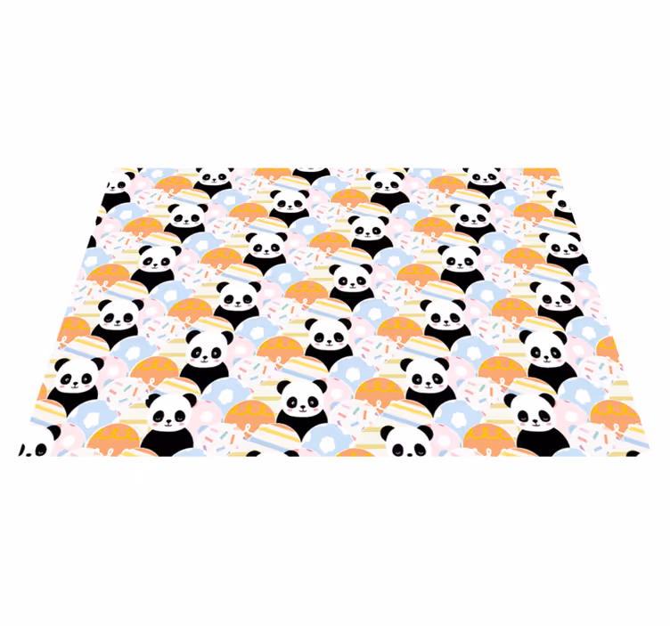 Alfombra vinílica bebé patrón de patio de juegos panda - TenVinilo