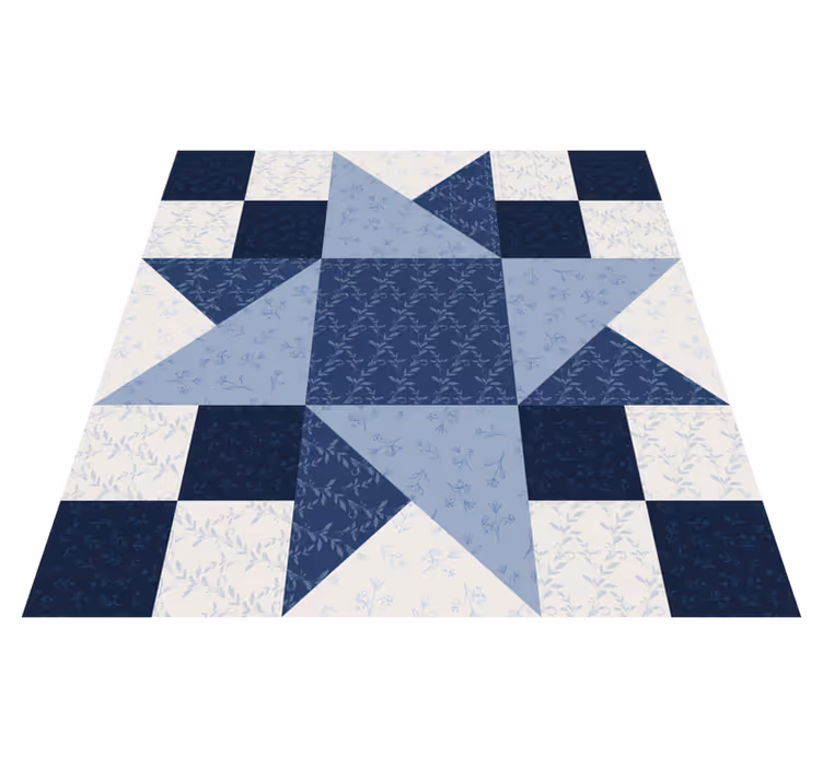Alfombra vinílica geométrica patrón de estrellas de mosaico - TenVinilo
