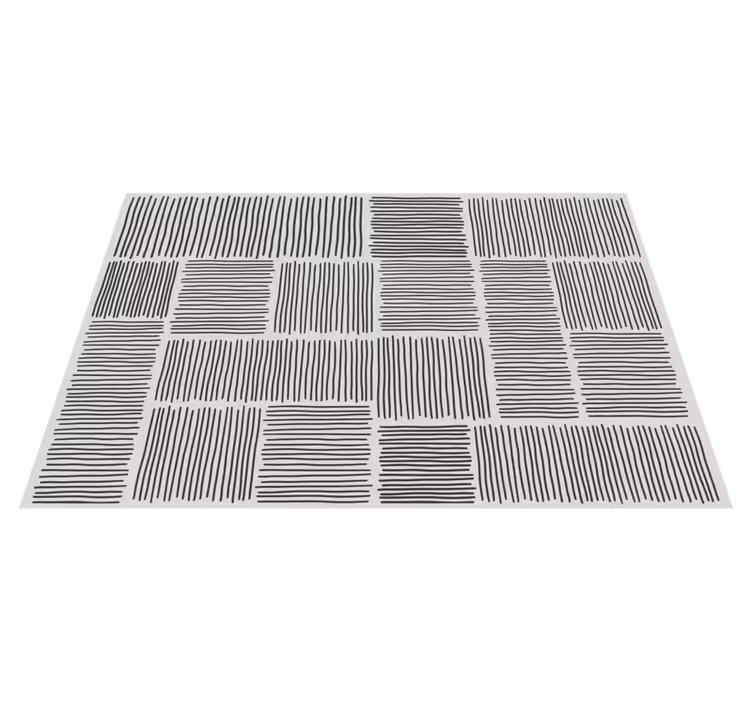 Alfombra vinílica rayas patrones de líneas monocromáticas - TenVinilo