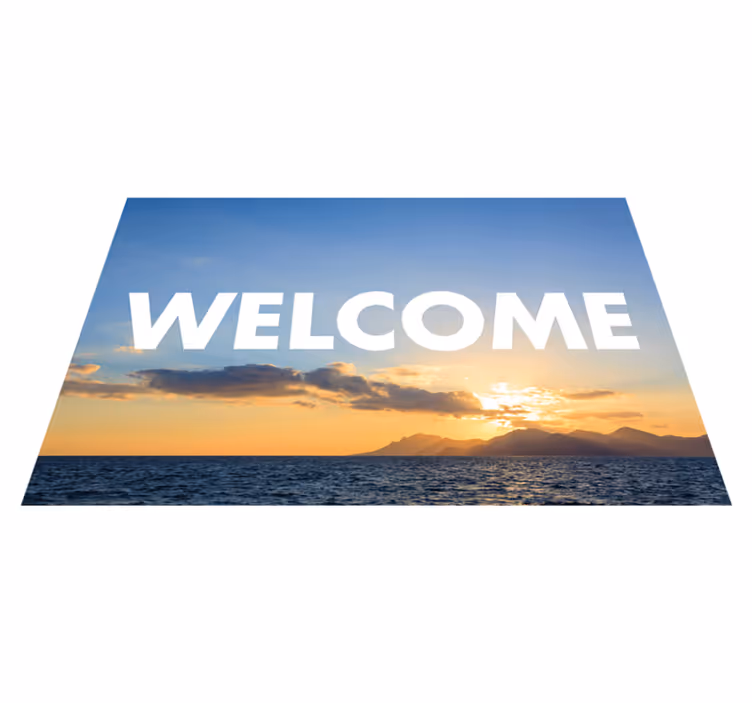 Alfombra vinílica recibidor atardecer bienvenido - TenVinilo