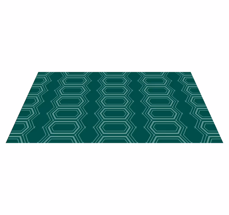 Alfombra vinílica geométrica patrón geométrico esmeralda - TenVinilo