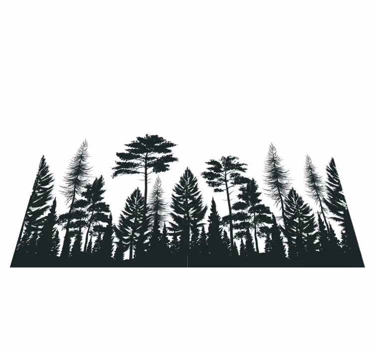Alfombra vinílica naturaleza bosque silueteado - TenVinilo