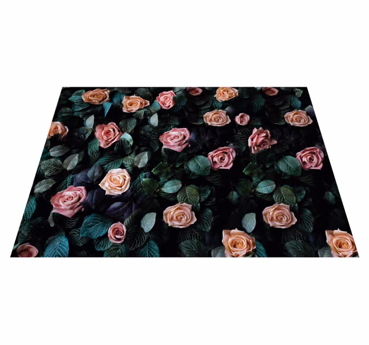 Alfombra vinílica flores imagen botánica floral - TenVinilo
