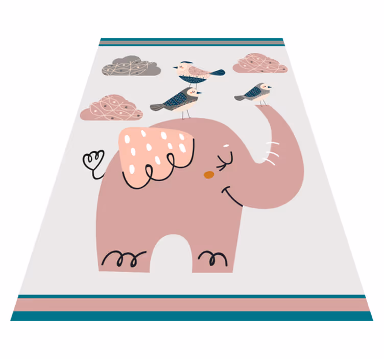Alfombra vinílica infantil tiempo de juego del elefante - TenVinilo