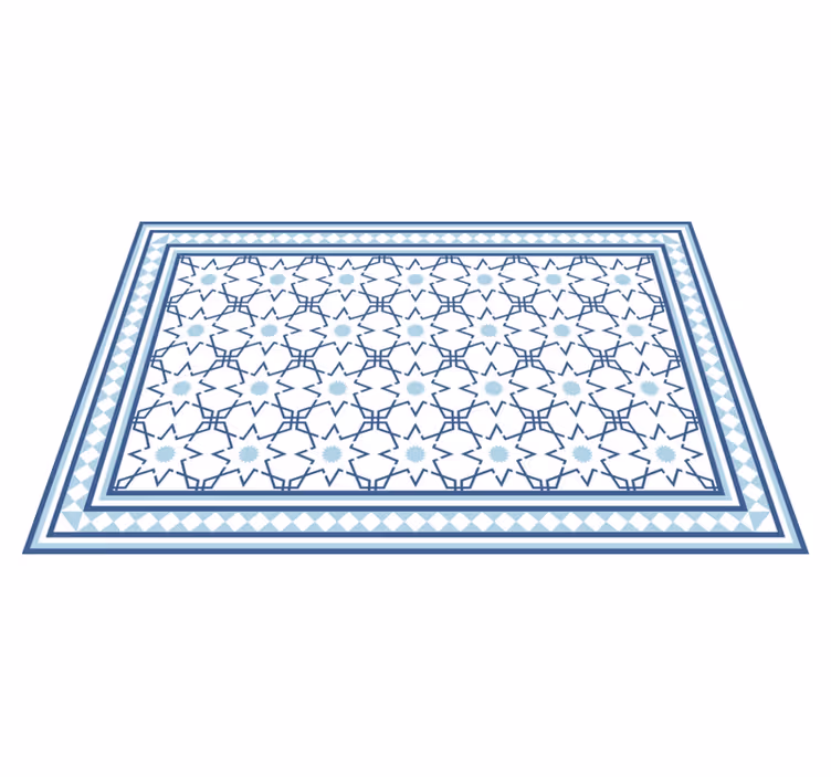 Alfombra vinílica azulejos patrón geométrico de mosaico - TenVinilo