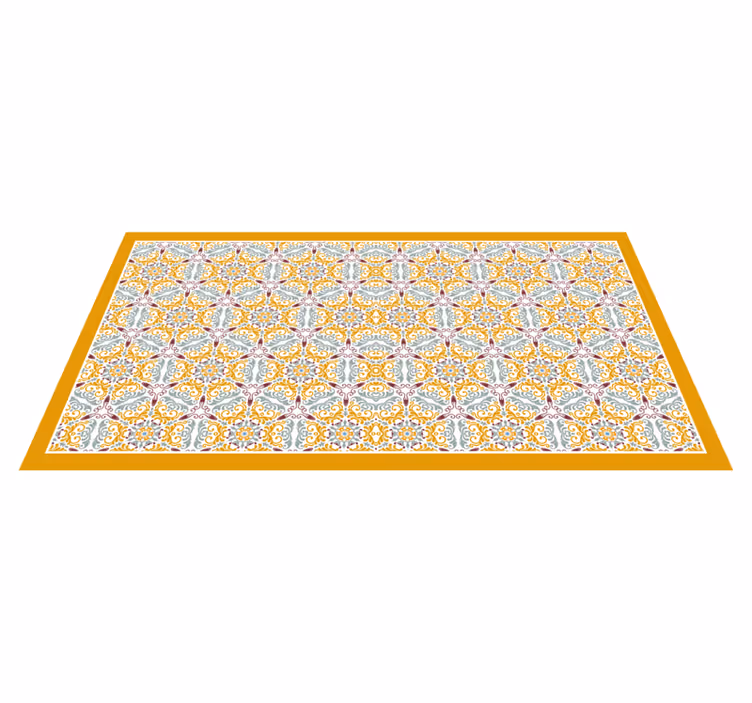 Alfombra vinílica azulejos patrón de mosaico adornado - TenVinilo