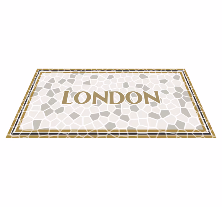 Alfombra vinílica con frase Mosaico romano de londres - TenVinilo