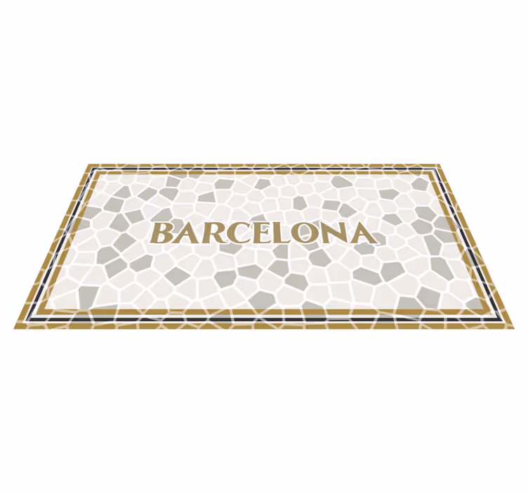 Alfombra vinílica mosaico patrón geométrico de barcelona - TenVinilo