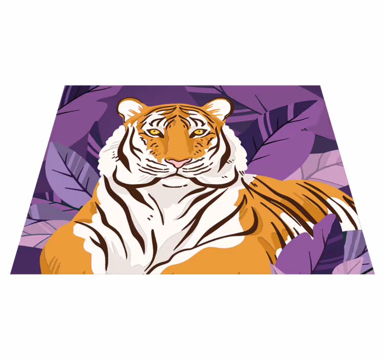 Alfombra vinílica animales ilustración de tigre - TenVinilo