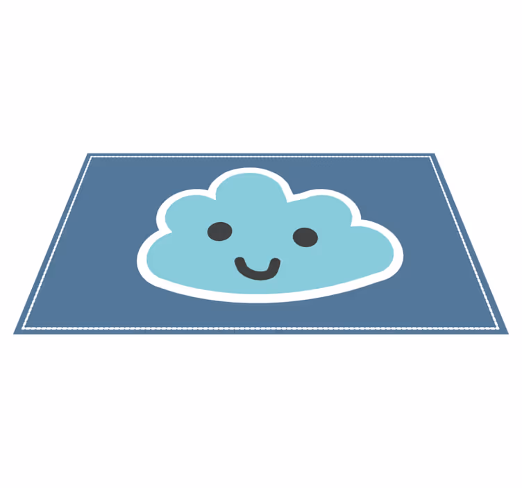Alfombra vinílica infantil diseño de nube sonriente - TenVinilo