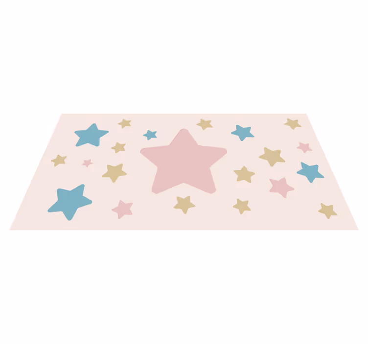 Alfombra vinílica de estrellas Estrellas de colores pastel - TenVinilo