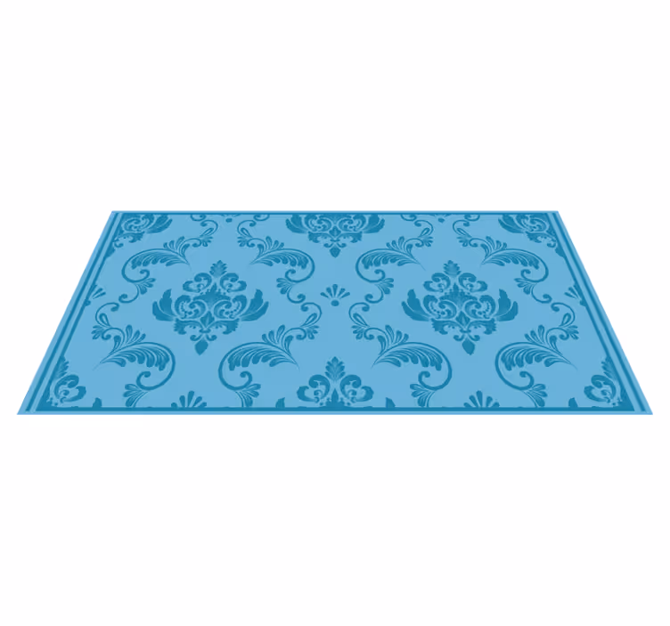 Alfombra vinílica azul patrón barroco - TenVinilo