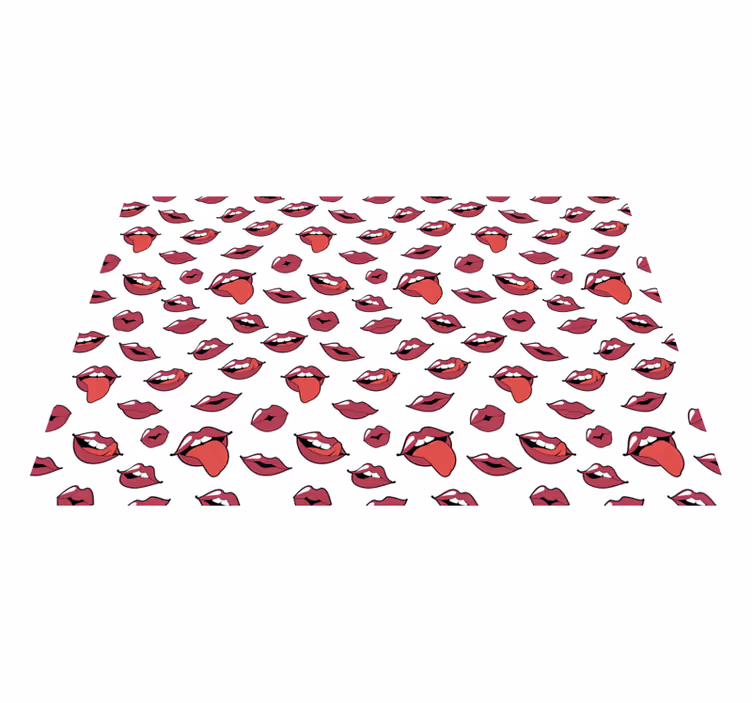 Alfombra vinílica juvenil labios del arte pop - TenVinilo