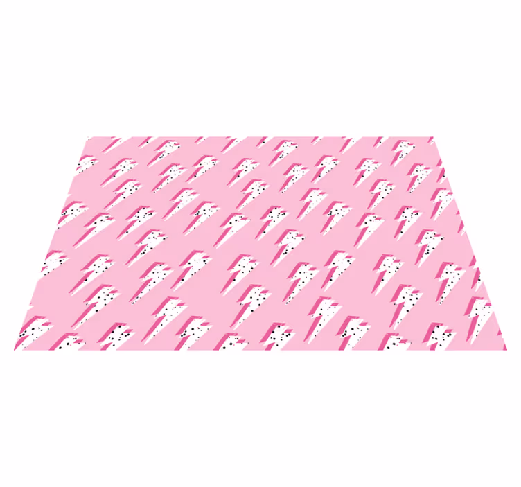 Alfombra vinílica infantil patrón de rayo rosa - TenVinilo
