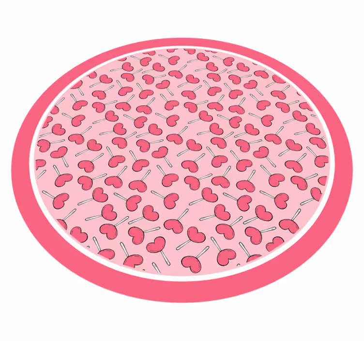 Alfombra vinílica bebé círculo de delicias de cereza - TenVinilo
